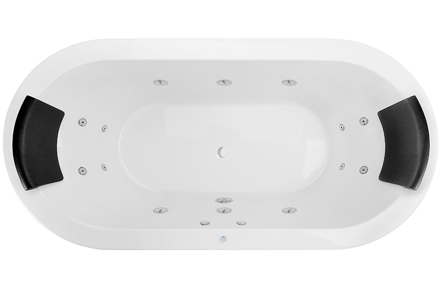 Mintori 1790 Freestanding Contour 14-Jet Spa Bath — White Baths, Acrylic Baths, Oval Baths