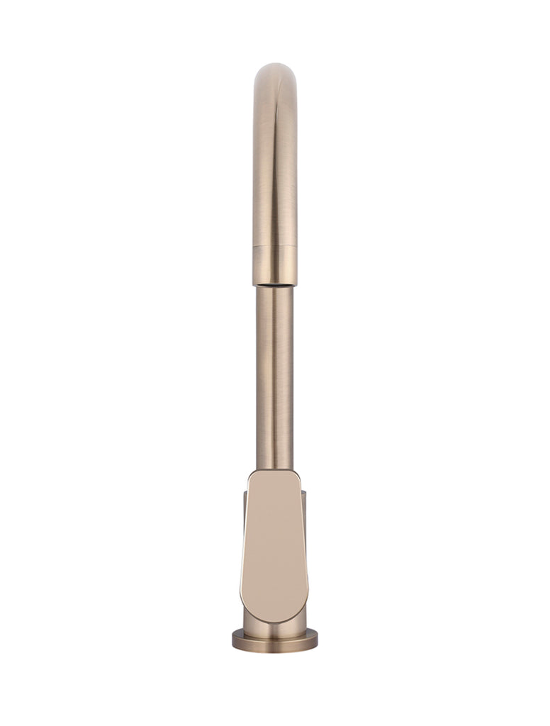 ROUND GOOSENECK KITCHEN MIXER TAP WITH PADDLE HANDLE