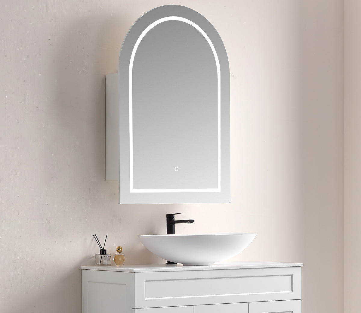 Allison Arch Shaving Cabinets LK-MAARSV6090 — Matte Black, Arch Shape Mirrors
