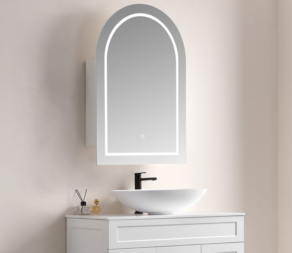 Allison Arch Shaving Cabinets LK-MAARSV6090 — Matte White, Arch Shape Mirrors
