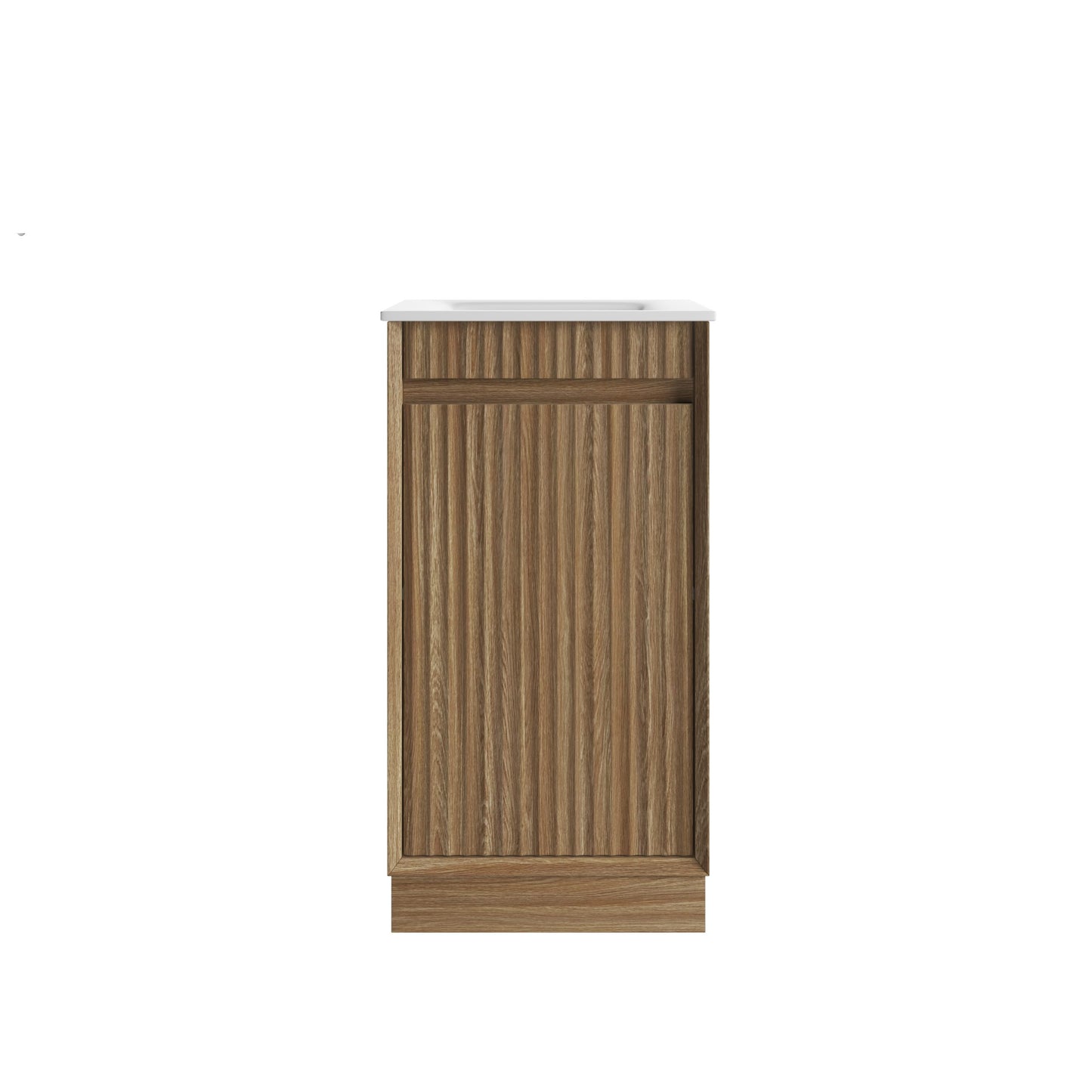 Mini Ravia Fluted Floor Standing Harvest Oak Cabinet