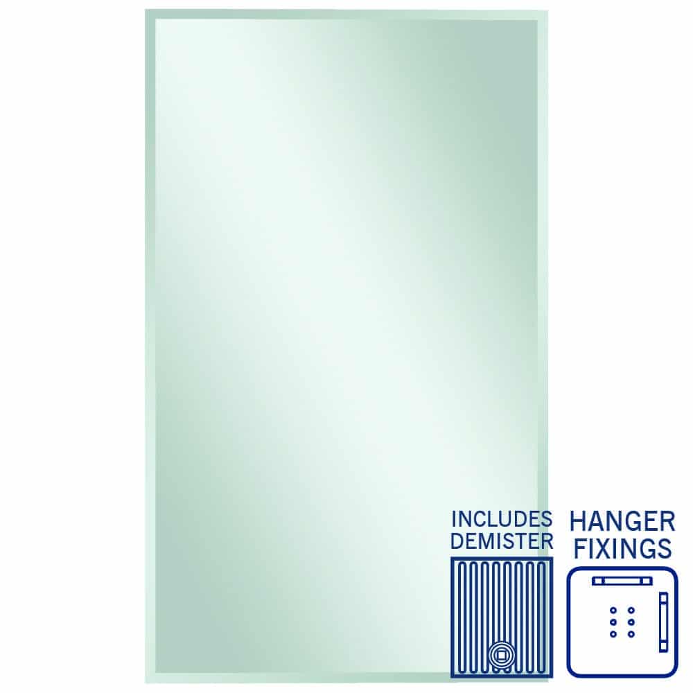 MS1590HND Rectangle 25mm Bevel Edge Mirror with Demister
