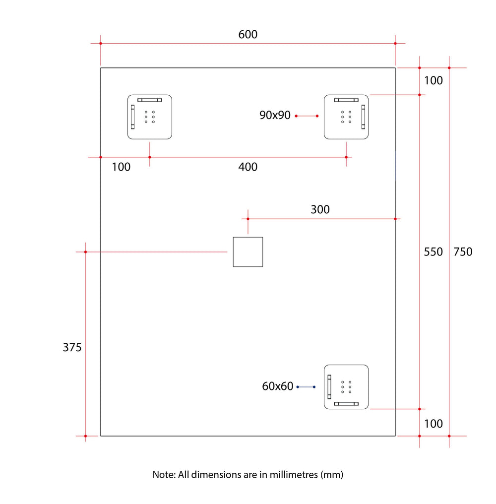 MS6075HN Rectangle 25mm Bevel Edge Mirror