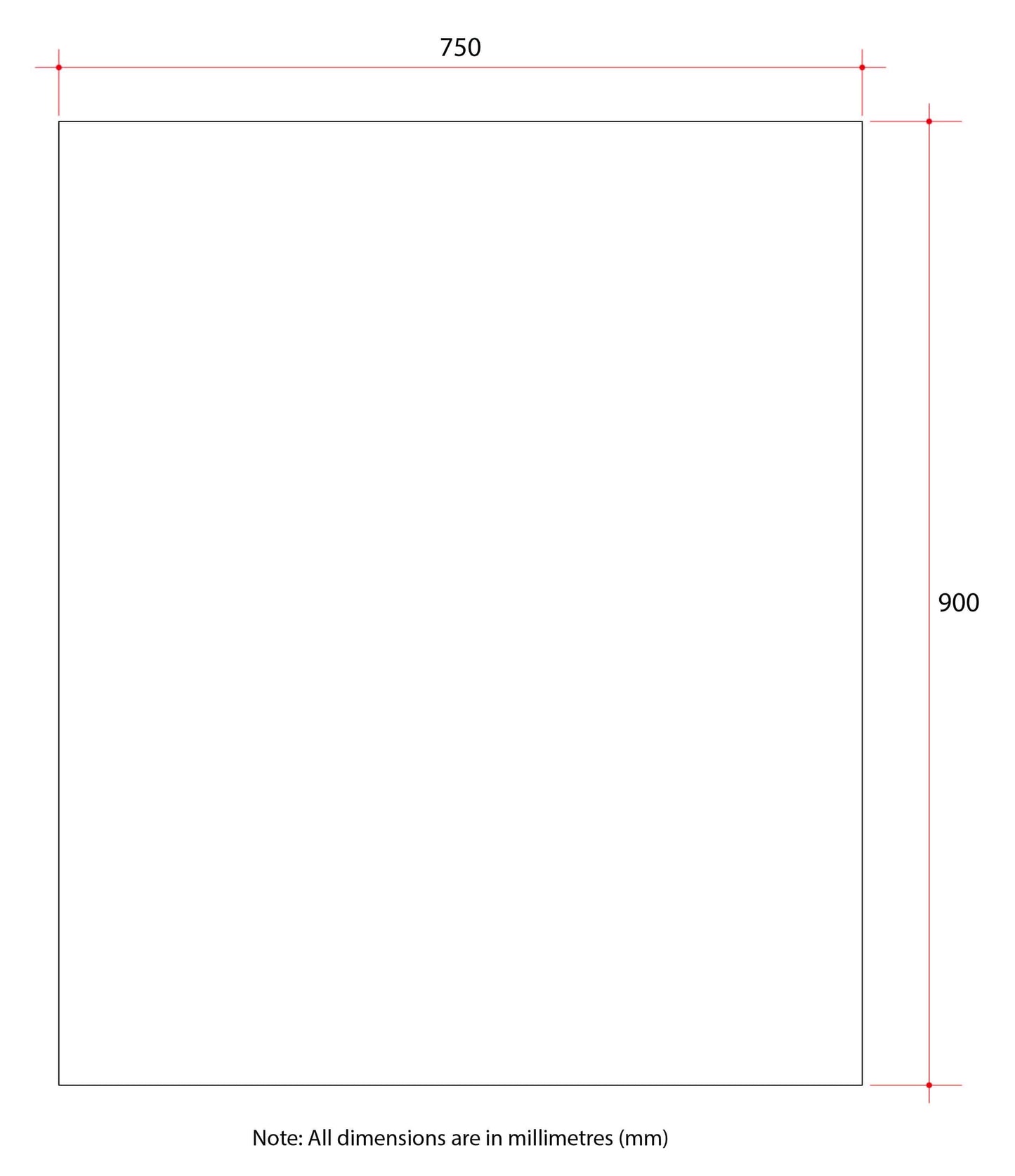 MS9075GT Rectangle 25mm Bevel Edge Mirror