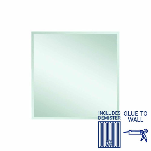 MS9090GTD Rectangle 25mm Bevel Edge Mirror with Demister