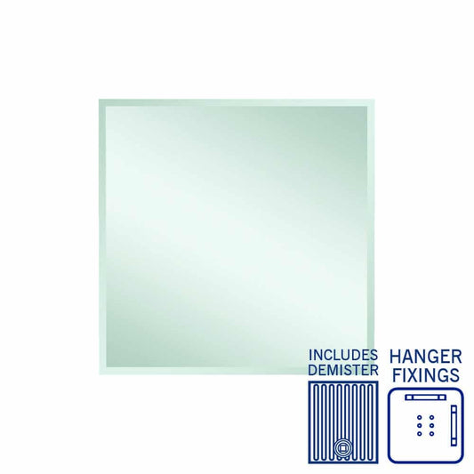 MS9090HND Rectangle 25mm Bevel Edge Mirror with Demister