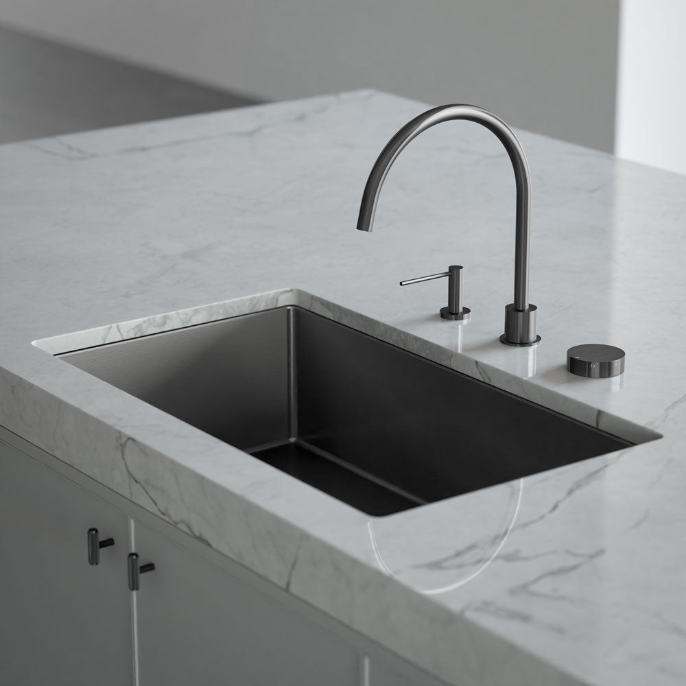 Progressive mixer (in-wall body and Trim set) - PDV Shadow Gunmetal