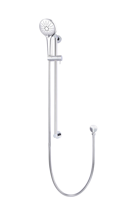 ROUND THREE FUNCTION HAND SHOWER ON RAIL COLUMN