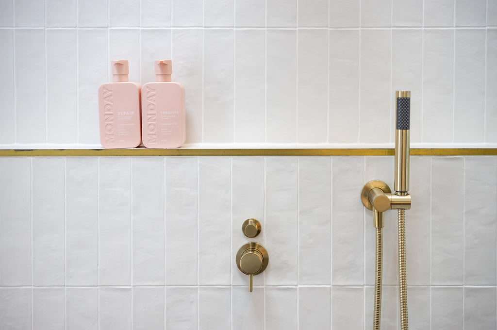 ROUND SHOWER ON SWIVEL BRACKET
