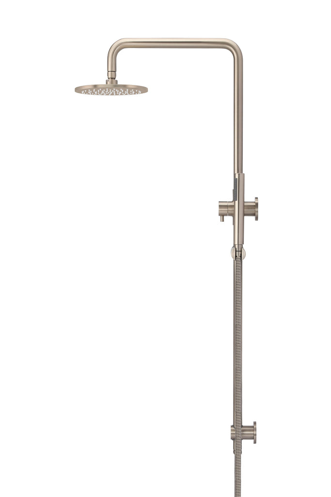 ROUND COMBINATION SHOWER RAIL, 200MM ROSE, SINGLE FUNCTION HAND SHOWER