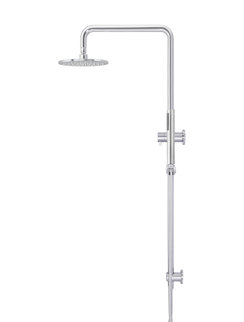 ROUND COMBINATION SHOWER RAIL, 200MM ROSE, SINGLE FUNCTION HAND SHOWER