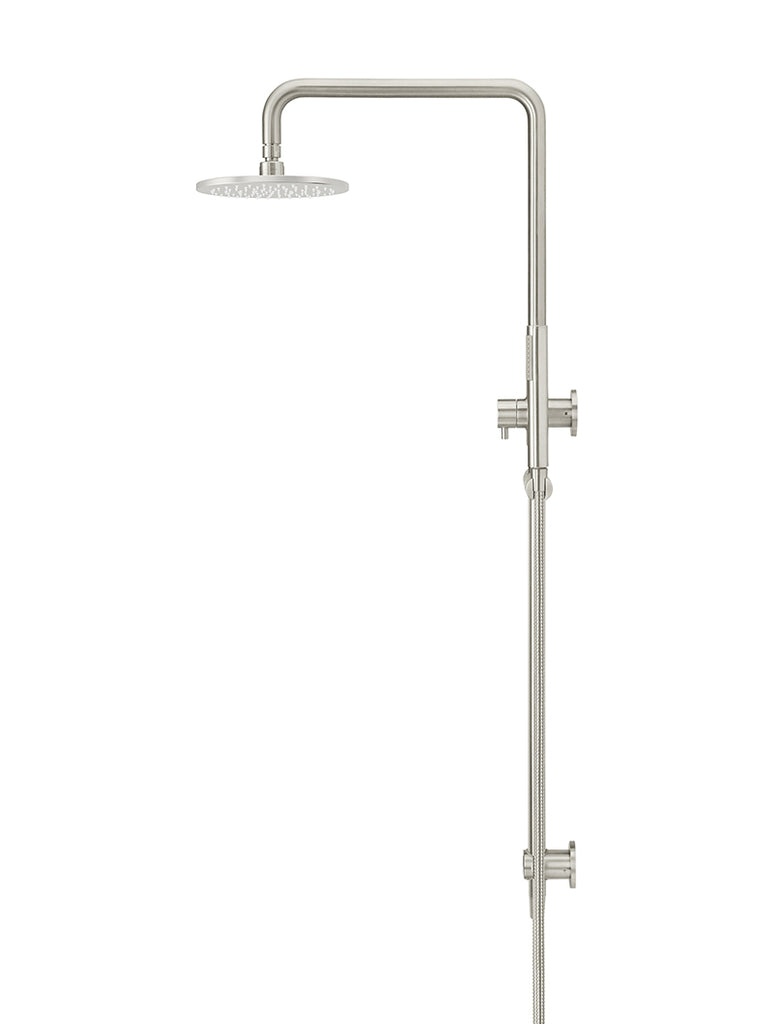 ROUND COMBINATION SHOWER RAIL, 200MM ROSE, SINGLE FUNCTION HAND SHOWER