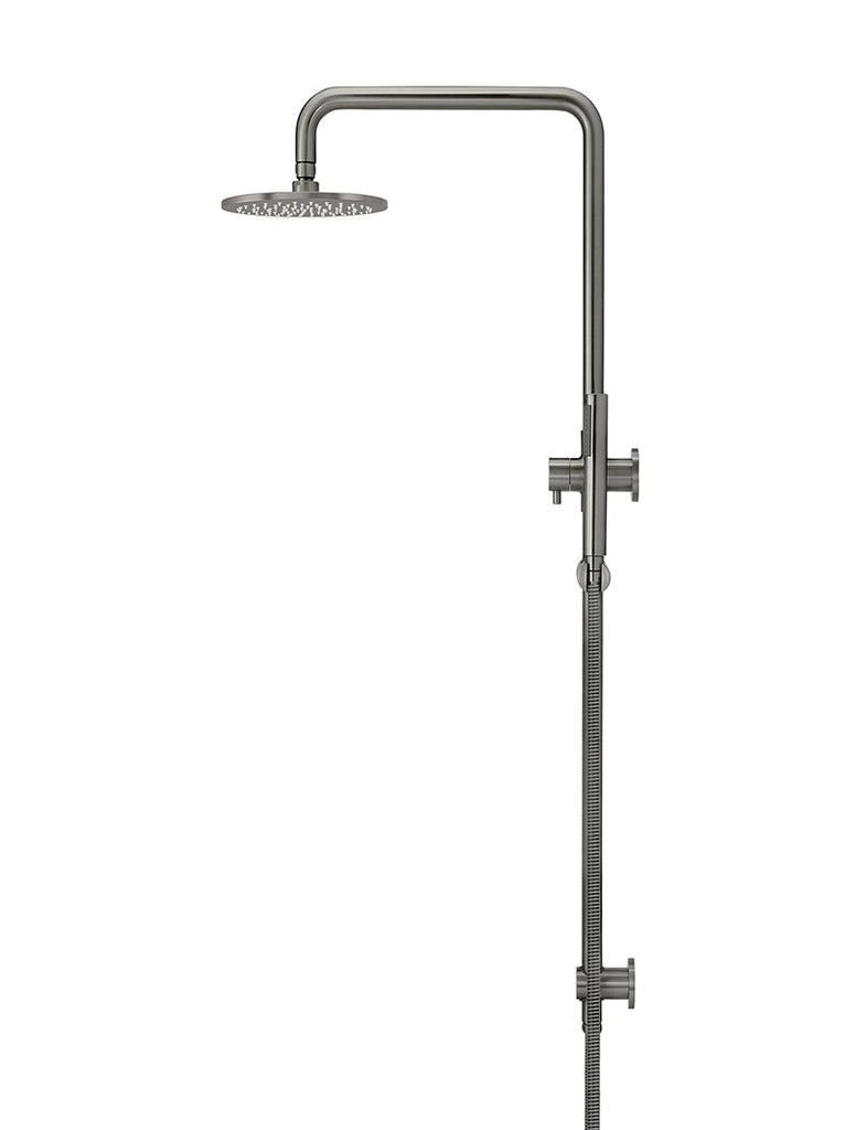 ROUND COMBINATION SHOWER RAIL, 200MM ROSE, SINGLE FUNCTION HAND SHOWER