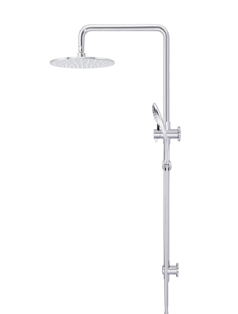 ROUND COMBINATION SHOWER RAIL 300MM ROSE, THREE FUNCTION HAND SHOWER