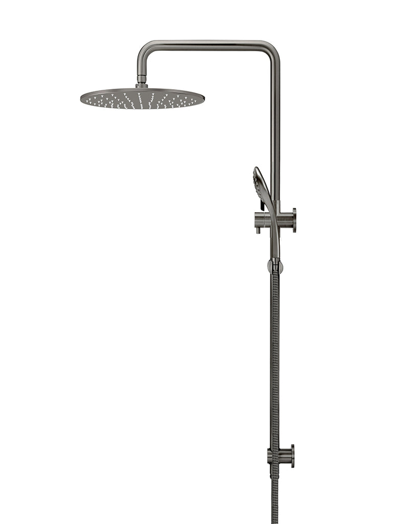 ROUND COMBINATION SHOWER RAIL 300MM ROSE, THREE FUNCTION HAND SHOWER