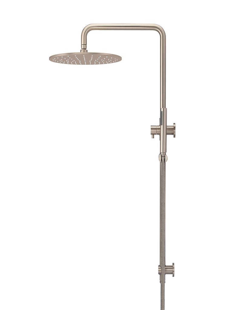 ROUND COMBINATION SHOWER RAIL, 300MM ROSE, SINGLE FUNCTION HAND SHOWER