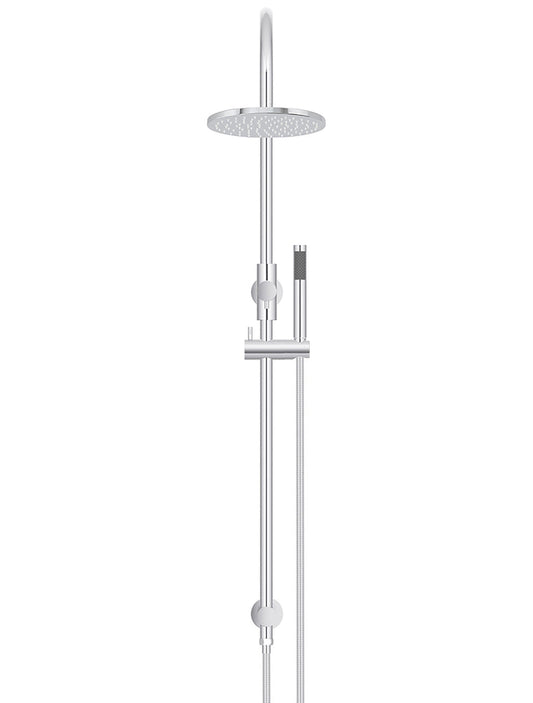 ROUND GOOSENECK SHOWER SET WITH 200MM ROSE, SINGLE-FUNCTION HAND SHOWER