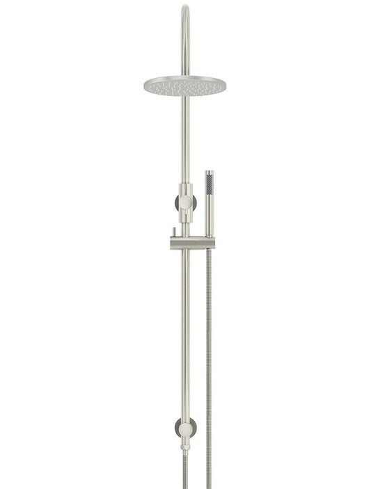 ROUND GOOSENECK SHOWER SET WITH 200MM ROSE, SINGLE-FUNCTION HAND SHOWER