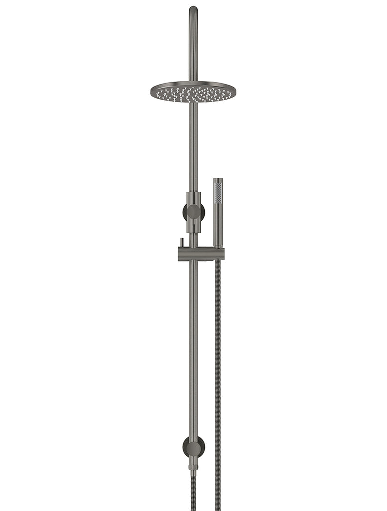 ROUND GOOSENECK SHOWER SET WITH 200MM ROSE, SINGLE-FUNCTION HAND SHOWER