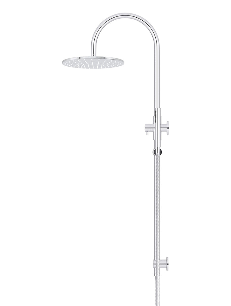 ROUND GOOSENECK SHOWER SET WITH 300MM ROSE, SINGLE-FUNCTION HAND SHOWER