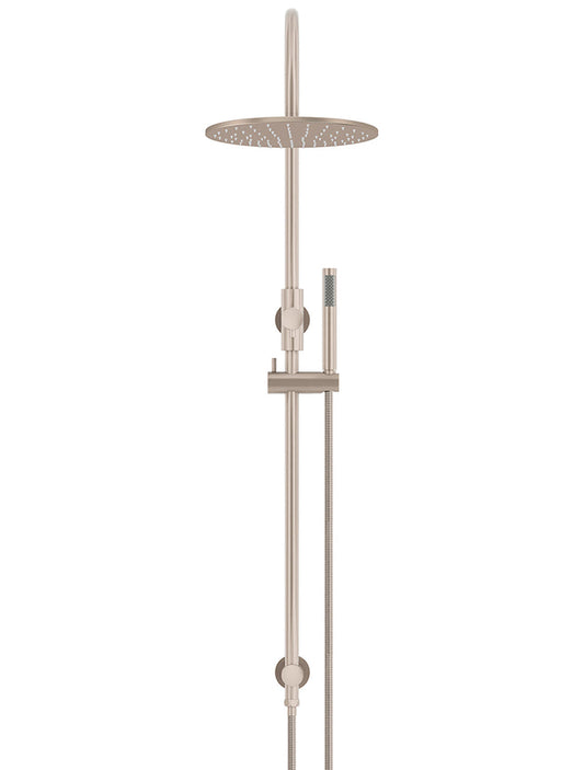 ROUND GOOSENECK SHOWER SET WITH 300MM ROSE, SINGLE-FUNCTION HAND SHOWER