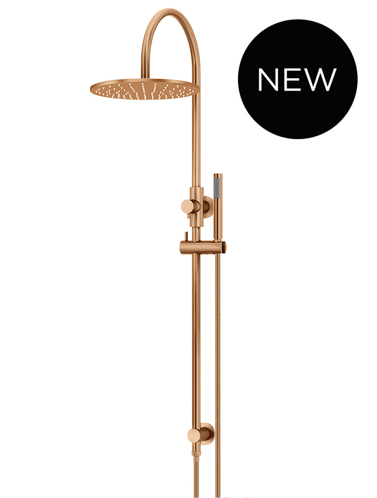 ROUND GOOSENECK SHOWER SET WITH 300MM ROSE, SINGLE-FUNCTION HAND SHOWER