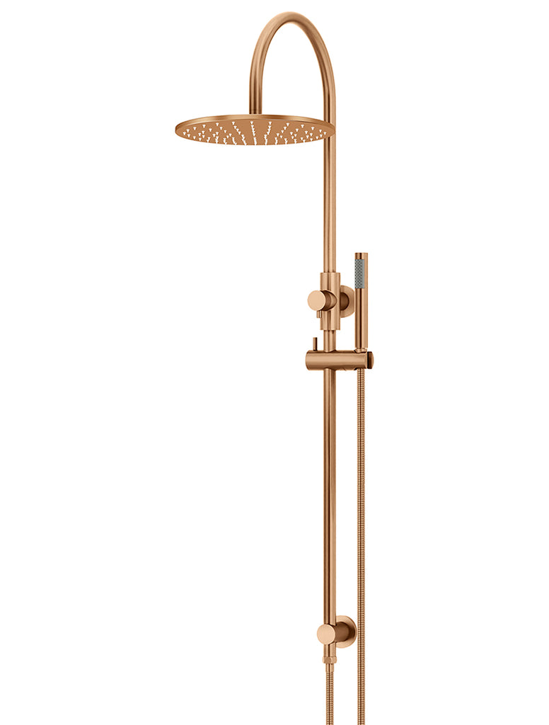 ROUND GOOSENECK SHOWER SET WITH 300MM ROSE, SINGLE-FUNCTION HAND SHOWER