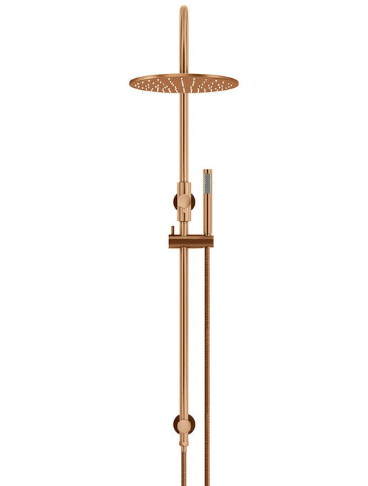 ROUND GOOSENECK SHOWER SET WITH 300MM ROSE, SINGLE-FUNCTION HAND SHOWER