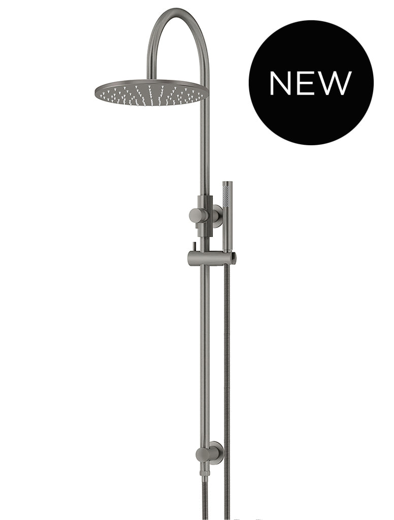 ROUND GOOSENECK SHOWER SET WITH 300MM ROSE, SINGLE-FUNCTION HAND SHOWER