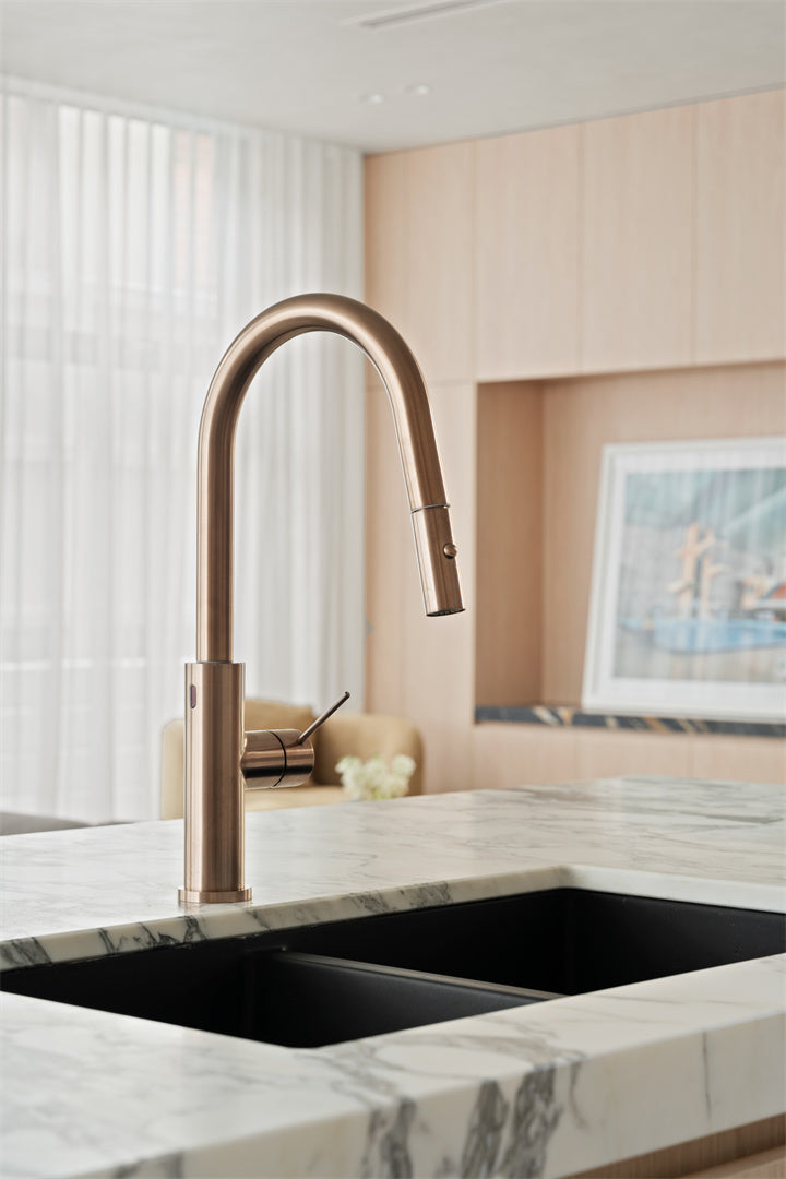 MECCA SMART SENSOR PULL OUT KITCHEN MIXER BRUSHED BRONZE
