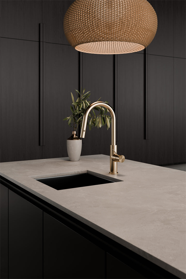 MECCA SMART SENSOR PULL OUT KITCHEN MIXER BRUSHED GOLD