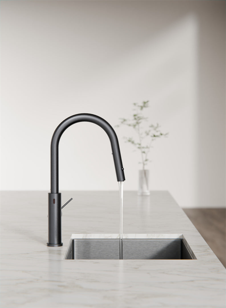 MECCA SMART SENSOR PULL OUT KITCHEN MIXER GUN METAL