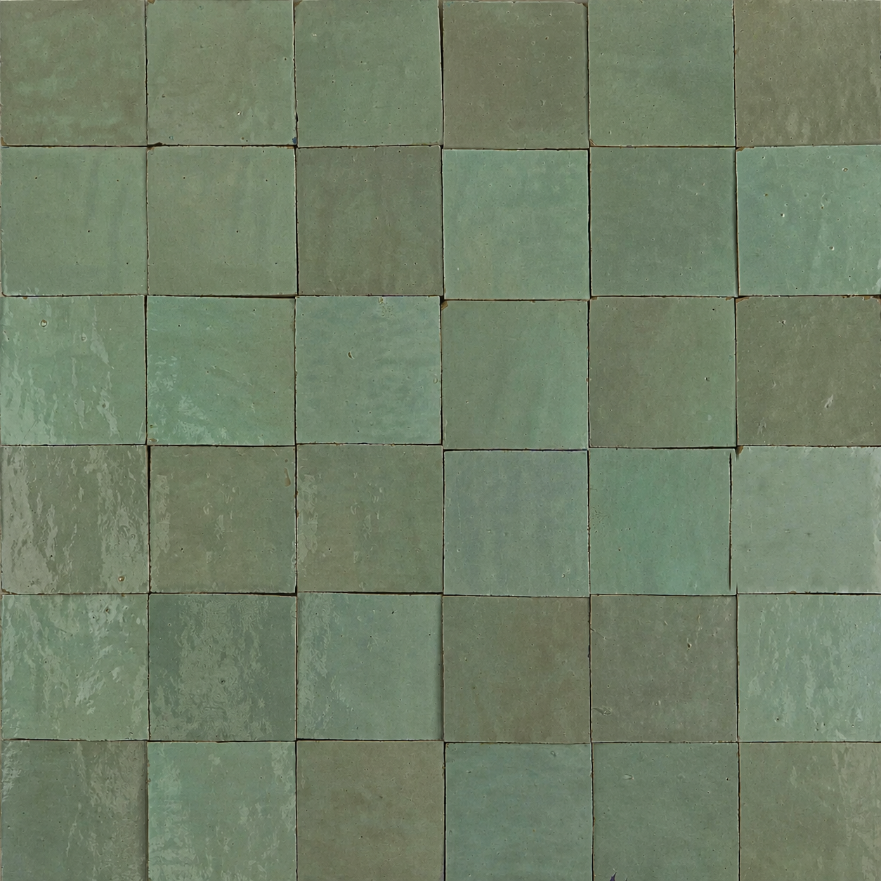 Medina Spearmint Green Moroccan Zellige Square Tile
