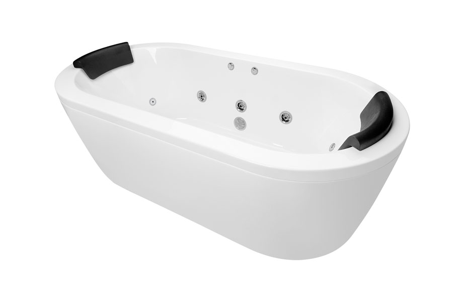 Mintori 1790 Freestanding Dolce Vita 18-Jet Spa Bath — White Baths, Acrylic Baths, Oval Baths