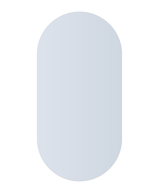 DP6012HN Pill Shape Polished Edge Mirror with Hangers