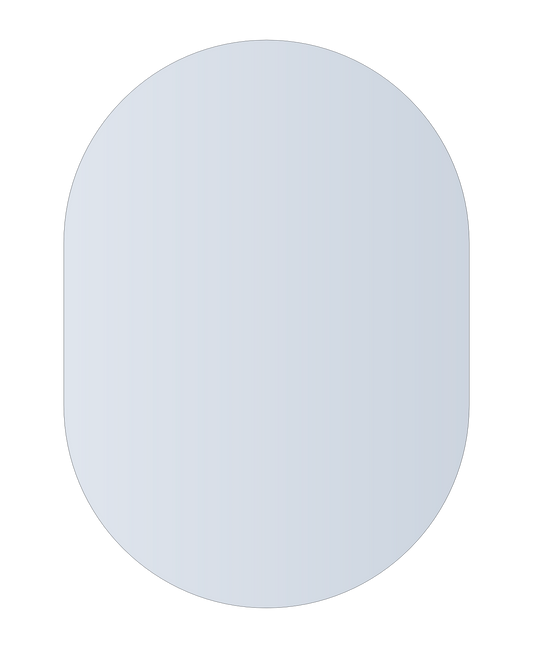 DP5070GT Pill Shape Polished Edge Mirror Glue-to-Wall