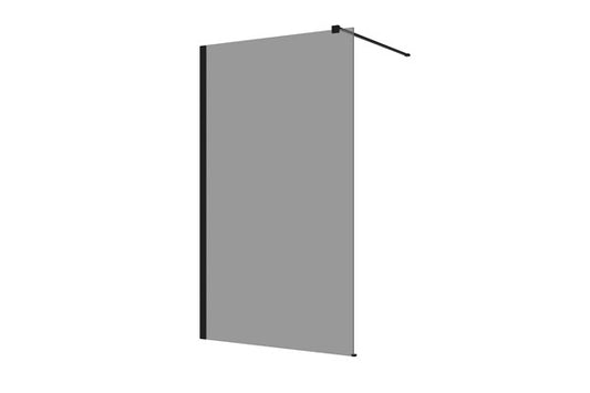 M-Series 860/960/1160 Wall Fixed Panel – Tinted glass/black fittings