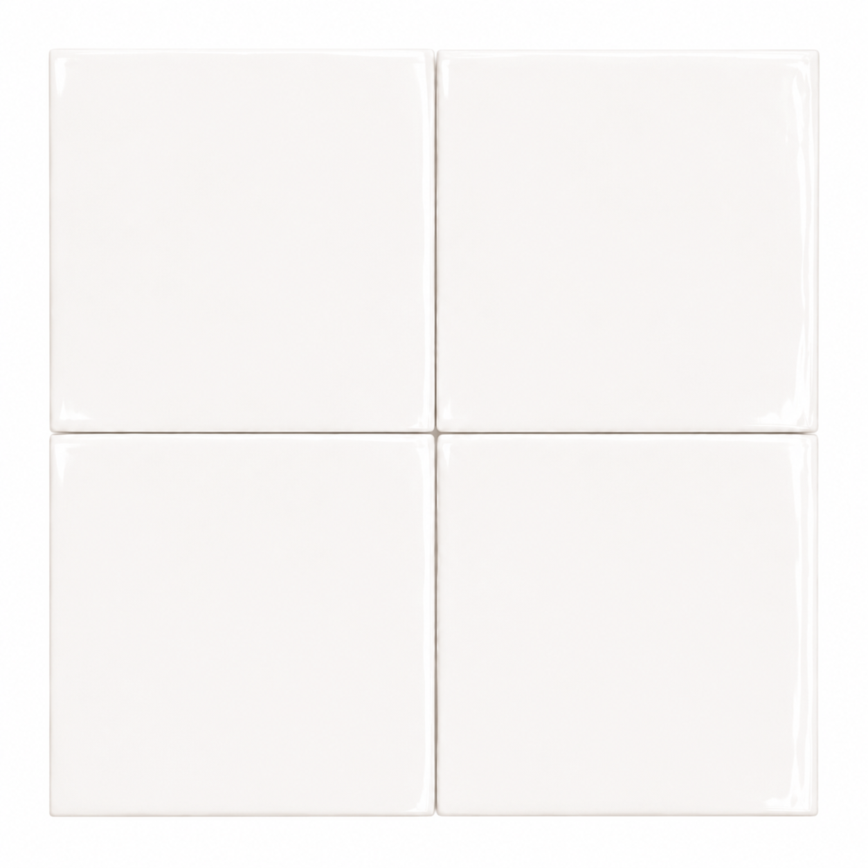 Newcastle Cotton White Handmade Look Wall Tile - Square Gloss