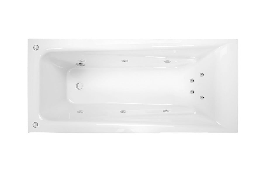 Novara 1525/1665/1645 Santai 10-Jet Spa Bath — White Baths, Acrylic Baths, Built In Baths, Rectangular Baths