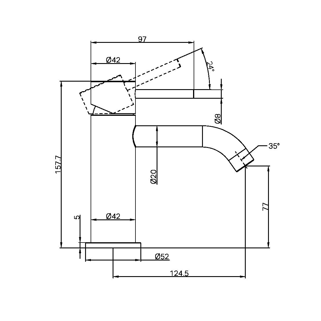 ZEN SS316L BASIN MIXER BRUSHED NICKEL