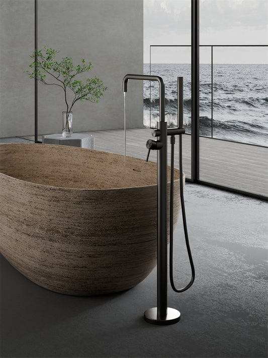 ZEN SS316L FREESTANDING BATH MIXER GRAPHITE