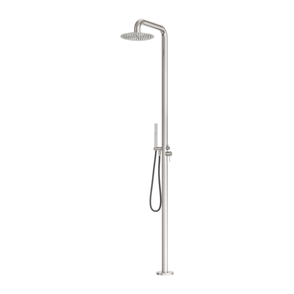 ZEN SS316L OUTDOOR FREESTANDING SHOWER COLUMN BRUSHED NICKEL