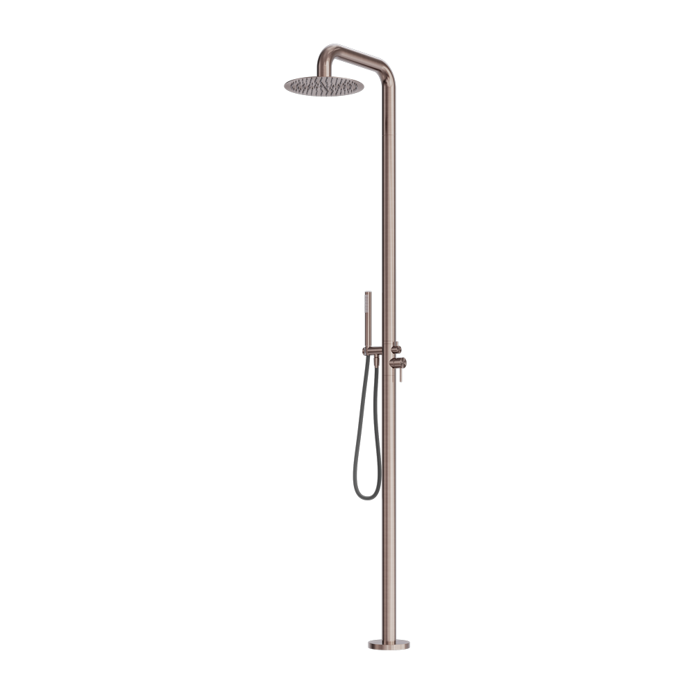 ZEN SS316L OUTDOOR FREESTANDING SHOWER COLUMN BRUSHED BRONZE