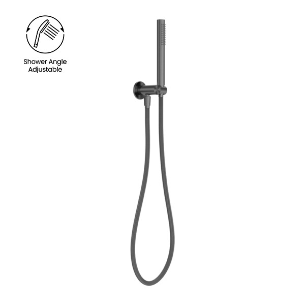 ZEN SS316L SHOWER ON BRACKET WITH OUTDOOR SHOWER HOSE GRAPHITE