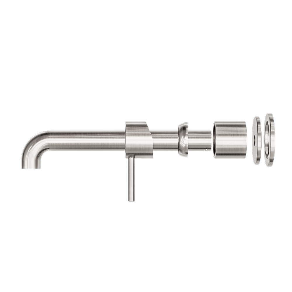 ZEN SS316L WALL BASIN/BATH MIXER SEPARATE BACK PLATE 185/230MM SPOUT TRIM KITS ONLY BRUSHED NICKEL