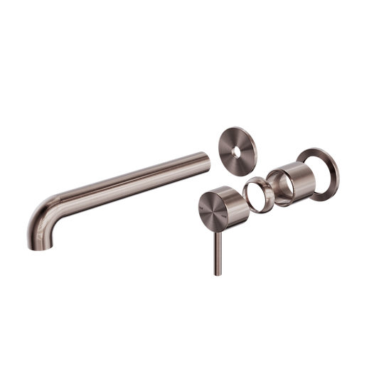 ZEN SS316L WALL BASIN/BATH MIXER SEPARATE BACK PLATE 185/230MM SPOUT TRIM KITS ONLY BRUSHED BRONZE