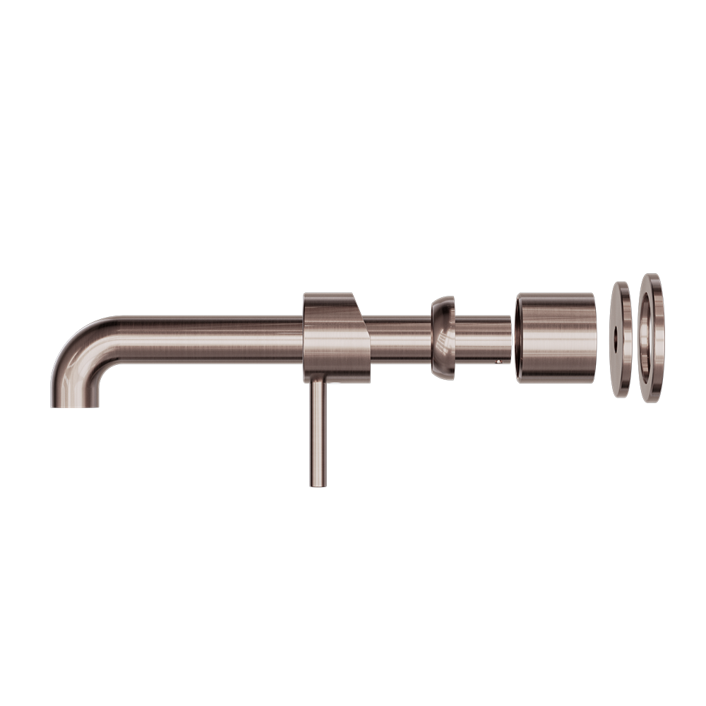 ZEN SS316L WALL BASIN/BATH MIXER SEPARATE BACK PLATE 185/230MM SPOUT TRIM KITS ONLY BRUSHED BRONZE