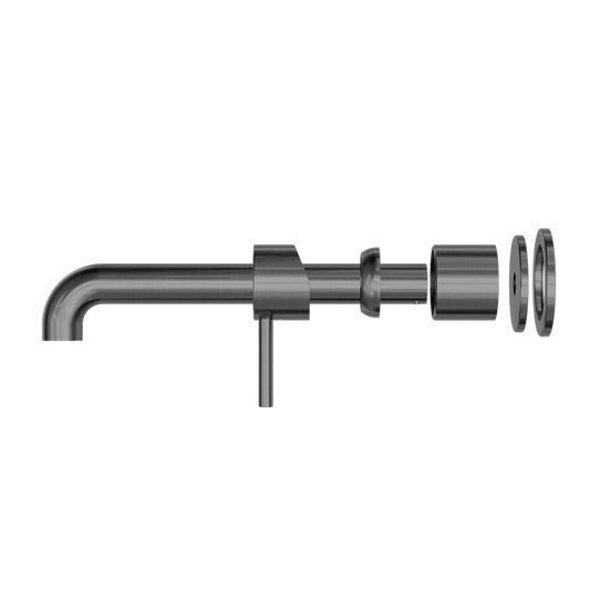 ZEN SS316L WALL BASIN/BATH MIXER SEPARATE BACK PLATE 185/230MM SPOUT TRIM KITS ONLY GRAPHITE GRAPHITE