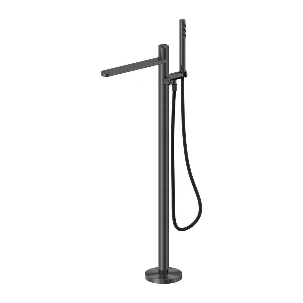 PURE SS316L PROGRESSIVE FREESTANDING BATH MIXER WITH OUTDOOR SHOWER HOSE GRAPHITE