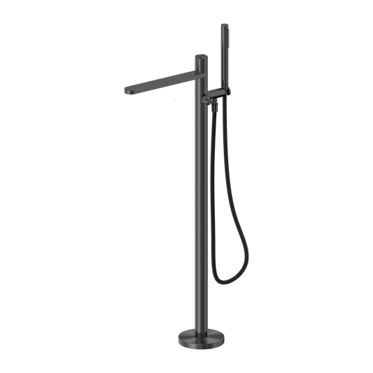 PURE SS316L PROGRESSIVE FREESTANDING BATH MIXER WITH OUTDOOR SHOWER HOSE GRAPHITE